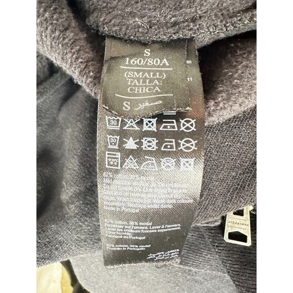 All Saints Dahlia Sweat Drape Front Cardigan Zip Sz Small Black Asymmetrical - Picture 9 of 11